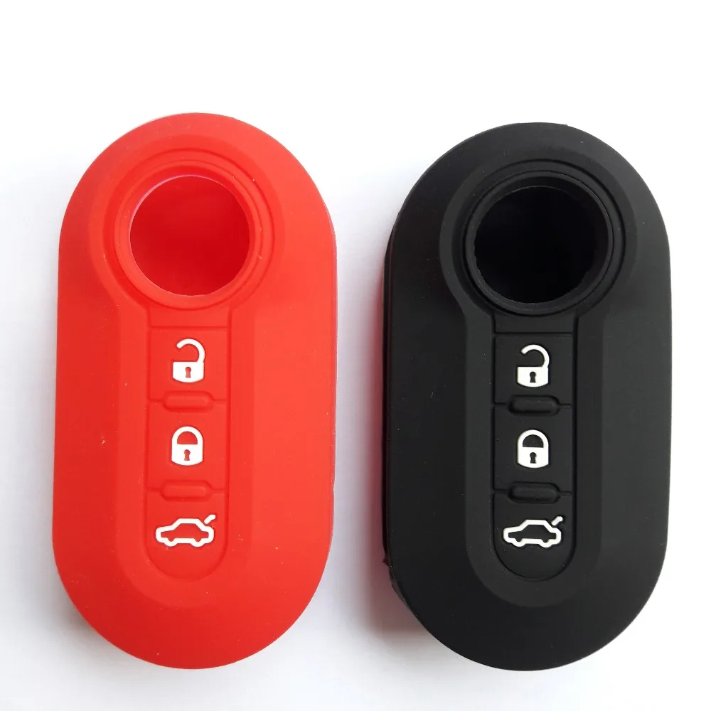 Silicone Key Remote Shell Cover Case For Fiat 500 Panda Bravo Lancia Ducato Brava Delta 3 Button Flip FOB | Автомобили и