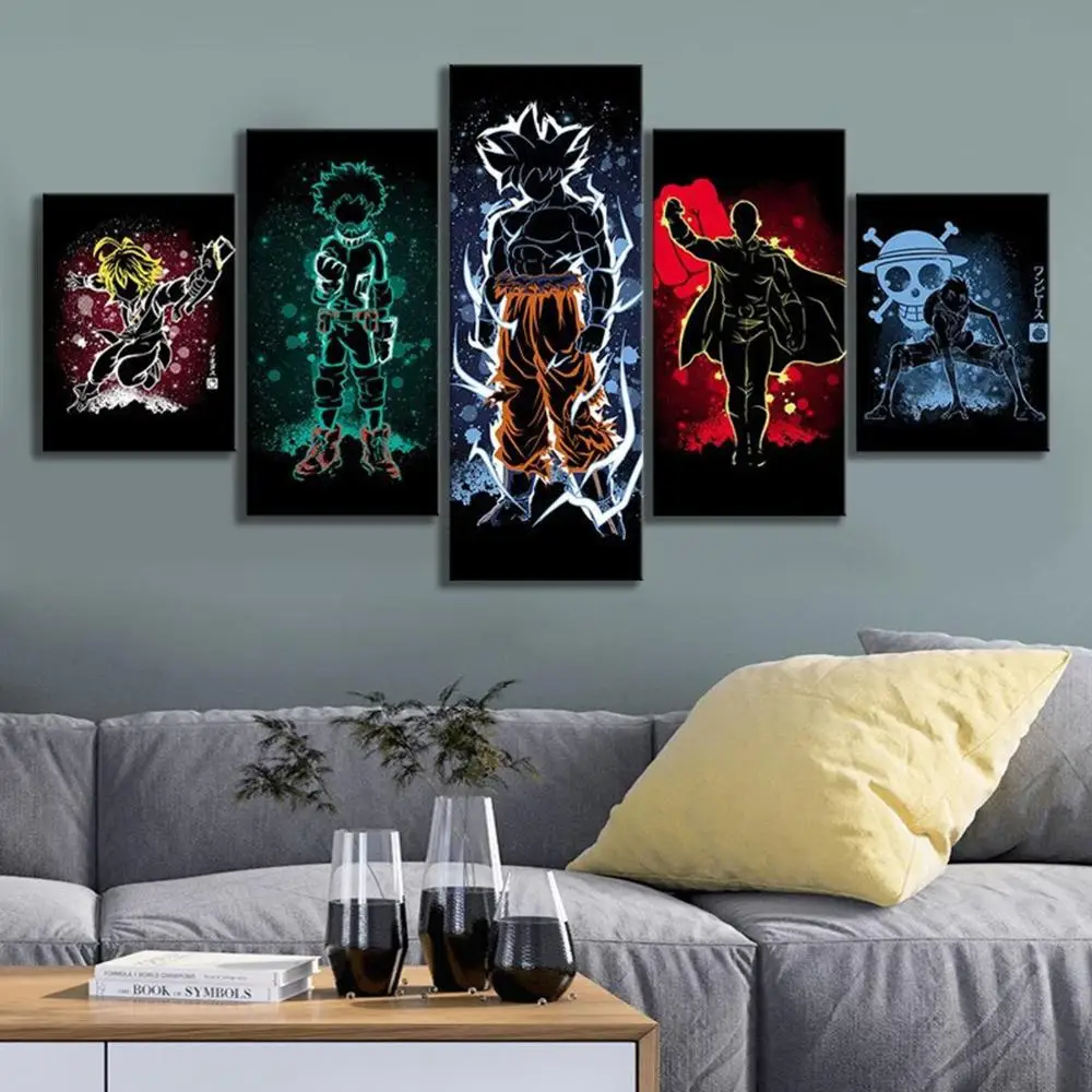 

5 Panel My Boku No Hero Academia Wall Art Canvas HD Posters Pictures Paintings Home Decor Accessories Living Room Decoration