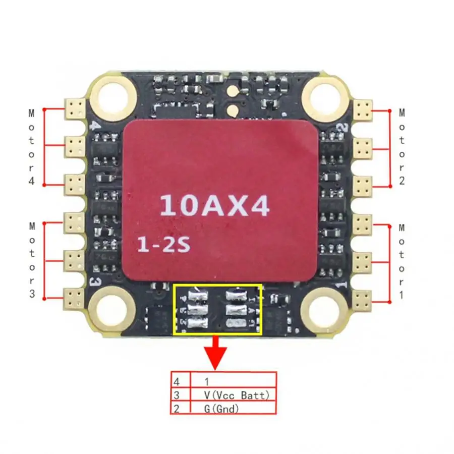 Бесщеточный электронный контроллер ESC 10A 4 в 1 BLHeli_S 1-2S LiPo &amp HV-Lipo для Dshot150/Dshot300/Dshot600