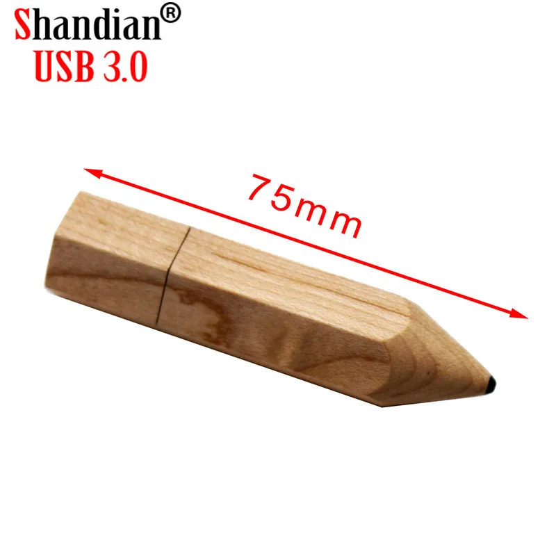 SHANDAIN USB 3 0 Бесплатная кутомер Логотип Деревянный карандаш флеш накопитель Флешка