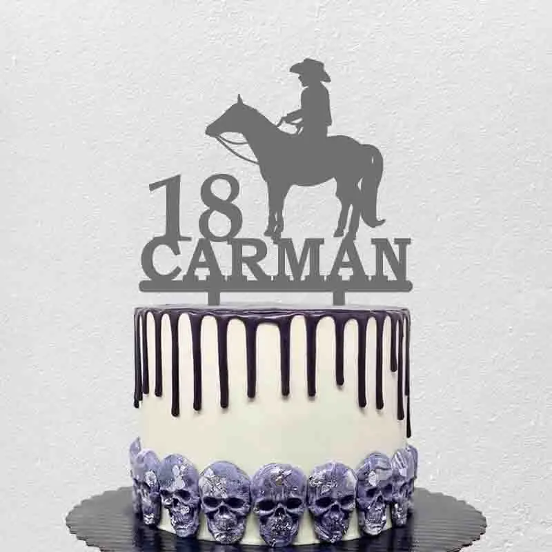 Персонализированный Топпер для торта на тему езды с именем заказ мужской