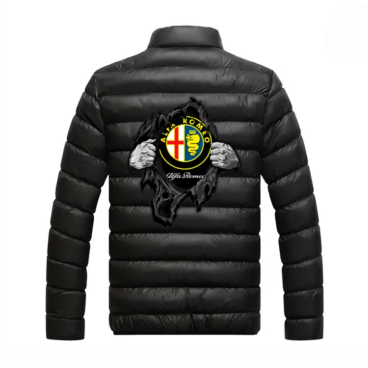 

2021 Men's Winter Alfa Romeo Custom Cotton Warm Jackets Solid Color Printed Zipper Coats College Hoodies Padded