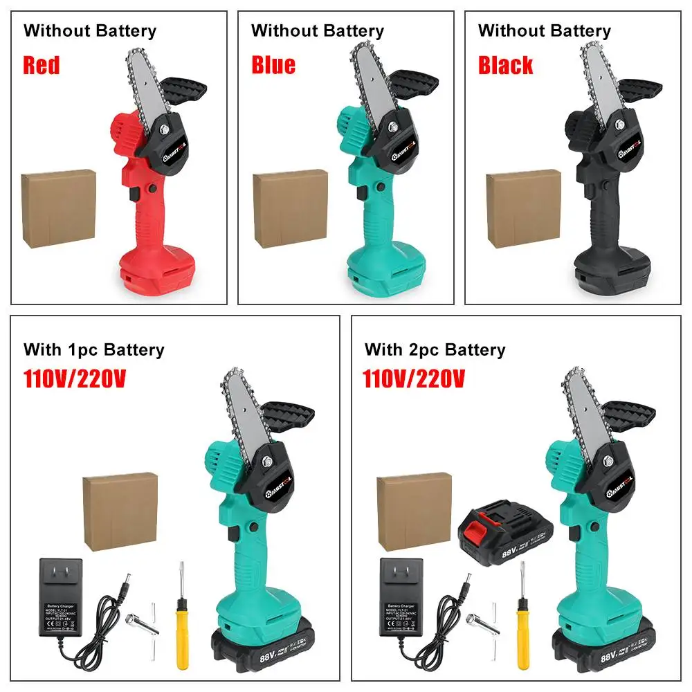 

MUSTOOL 88V Mini Cordless Electric Chain Saw Rechargeable For Makita Battery Woodworking Pruning Garden Logging Saw Power Tools