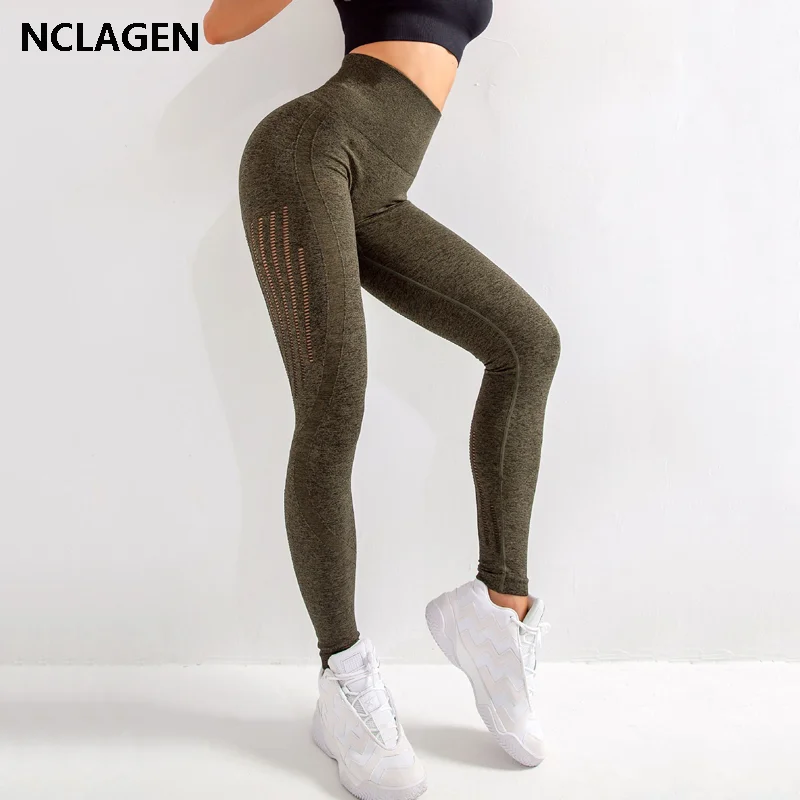 Женская спортивная йога брюки Бесшовные Высокая Талия спортивные Леггинсы