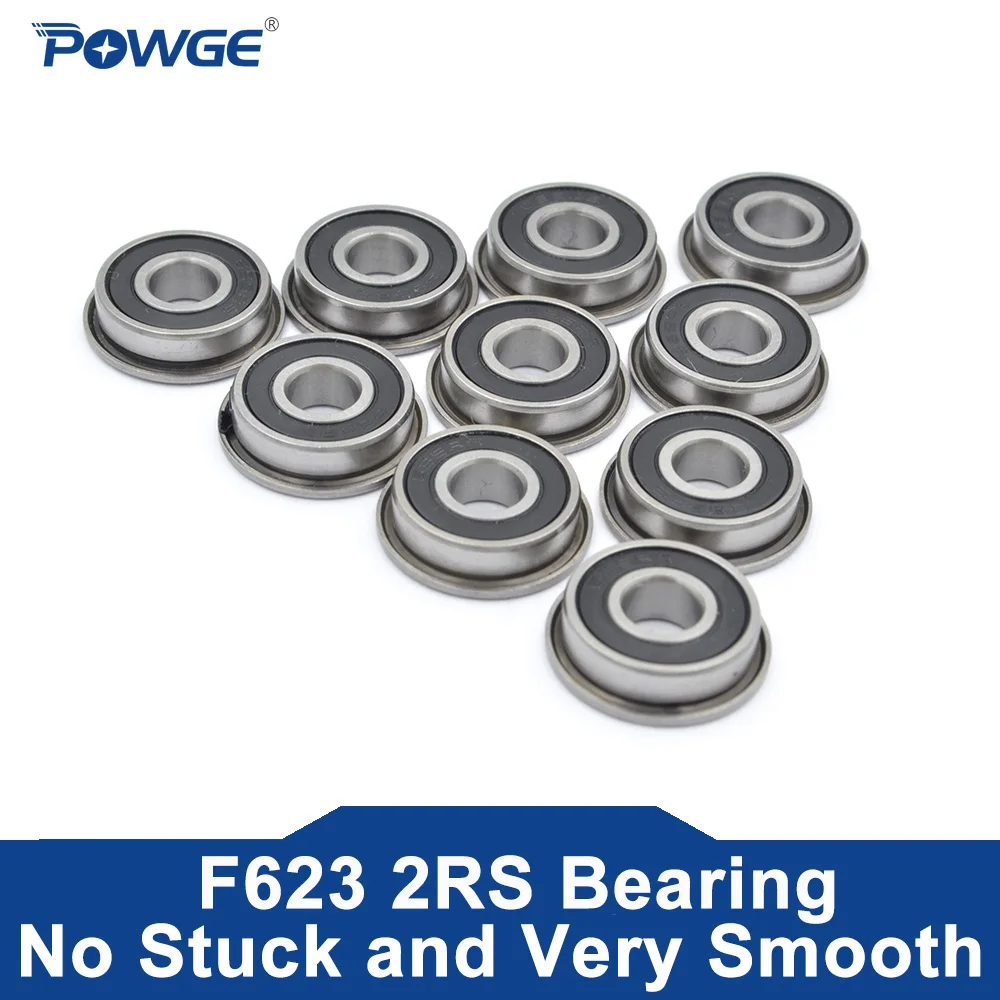 POWGE VORON F623 2RS подшипник 3*10*4 мм ABEC 7 фланцевый миниатюрный RS шариковые подшипники