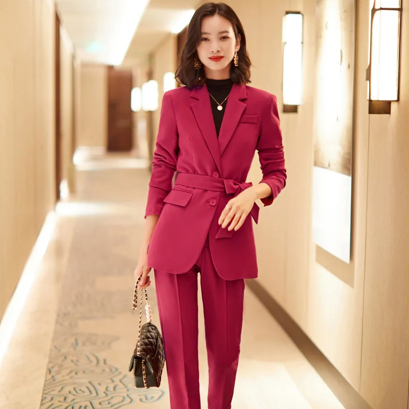 Женский деловой костюм блейзер и брюки для работы в офисе размеры до 5XL с длинным
