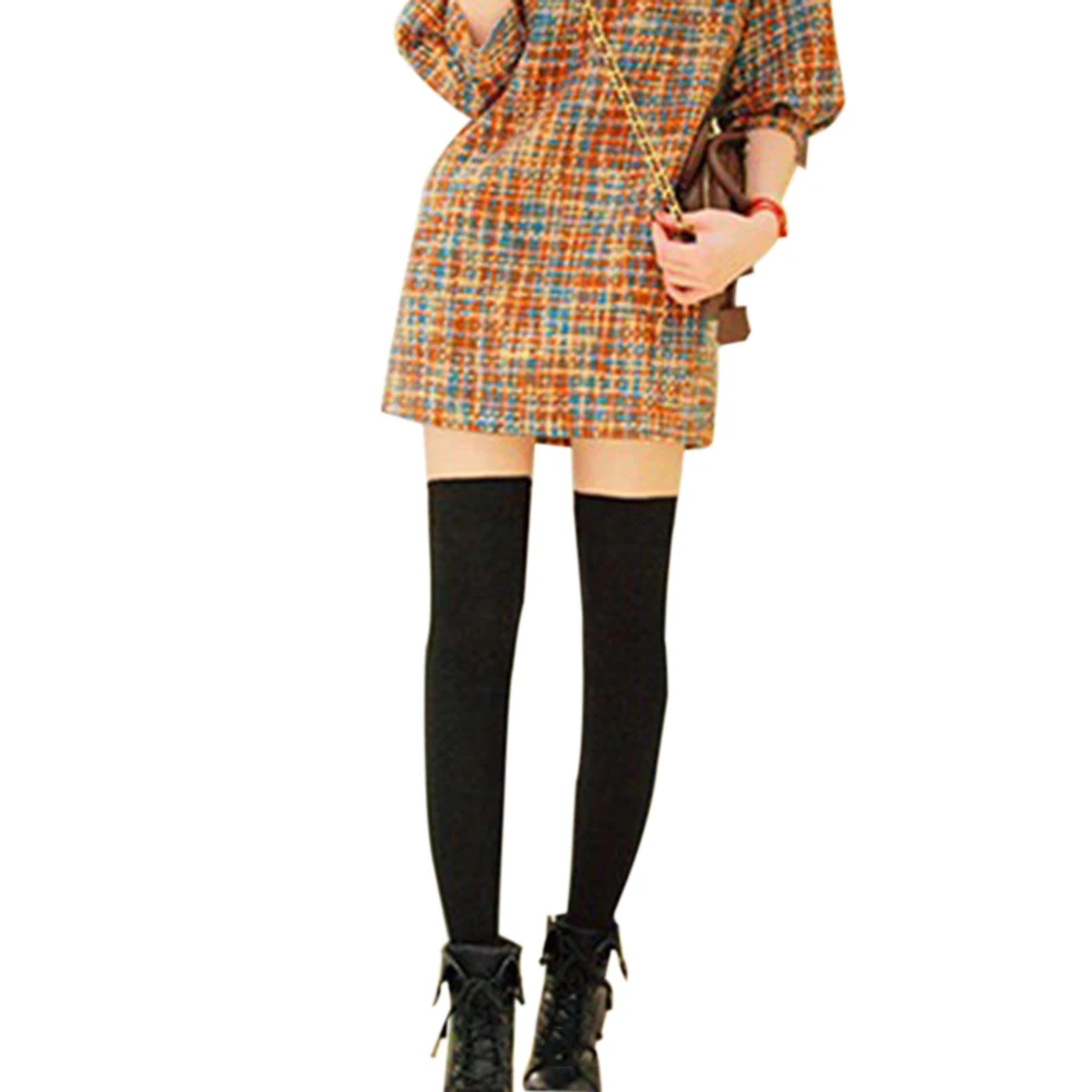 

New Sexy Womens Black Long Stocking Tinted Sheer False High Pantyhose Cool Girl Black Complexion Patchwork Pantyhose