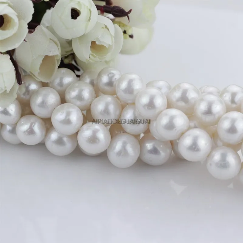 

APDGG Genuine Natural grade AA 12-13mm edison white pearl strands loose beads women lady jewelry DIY