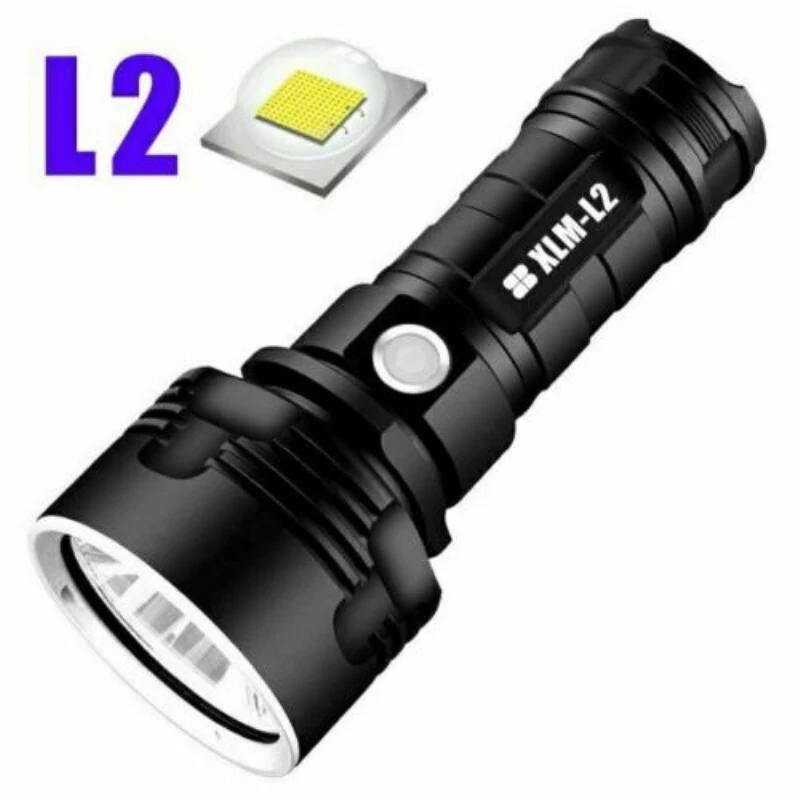 

100000 Lumens High Power LED Light Waterproof Strobe Lamp Camping Flashlights Super Bright Long Shot LED Searchlight Flashlight