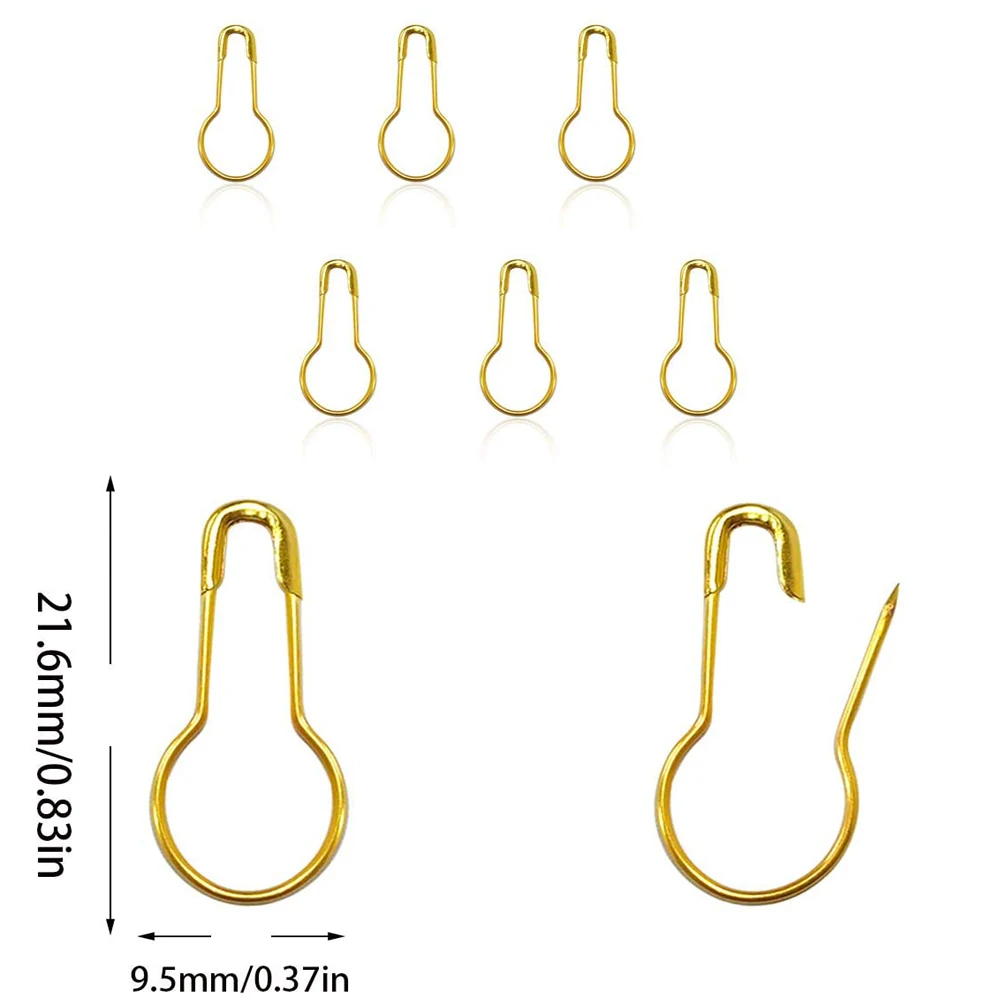 

500/1000pcs Gold Gourd Shape Safety Pins Weaving Knitting Stitch Markers for Marker Tag Clips Clothing Kits DIY Sewing Tools