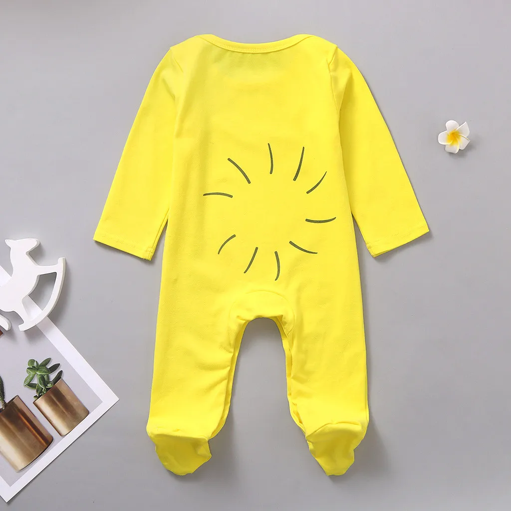 Комбинезон для новорожденных мальчиков и девочек с длинным рукавом мультяшным