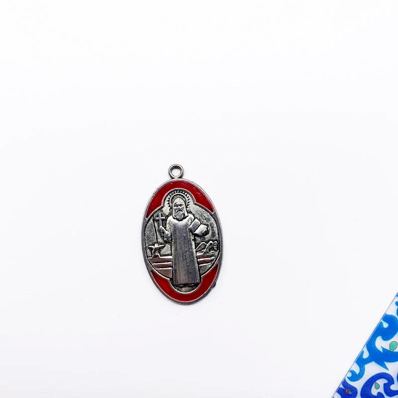 Религиозный Шарм Кулон металлическая цепочка для ключей Крест Святого Бенедикта