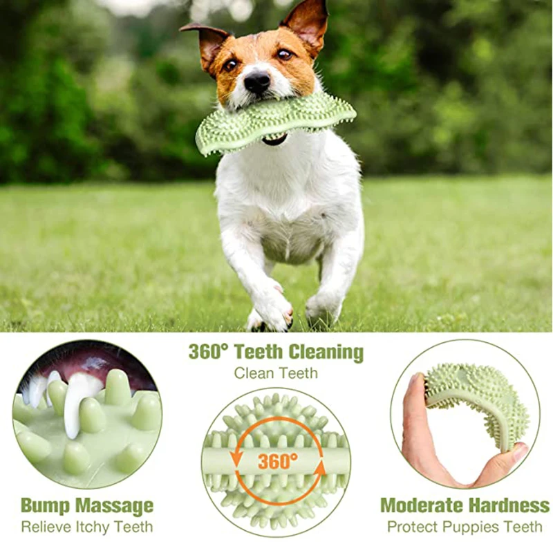 

Pets Training Interactive Toys Pea Shaped Dog Chew Toy For Small Dogs Bite Resistant Dog Toothbrush Pet Molar Stick Dental Care
