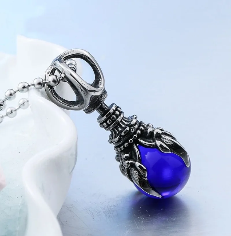 

Vintage Mysterious Colorful Crystal Magic Pestle Pendant Necklace Men's High Quality Metal Punk Style Amulet Jewelry