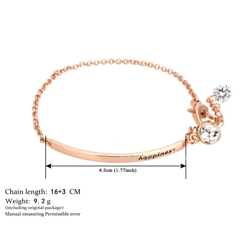 

Ball Fashion Cubic Zirconia Fashion Charm Bracelets & Bangles Rose Gold Color Rhinestone Jewelry For Women Gift