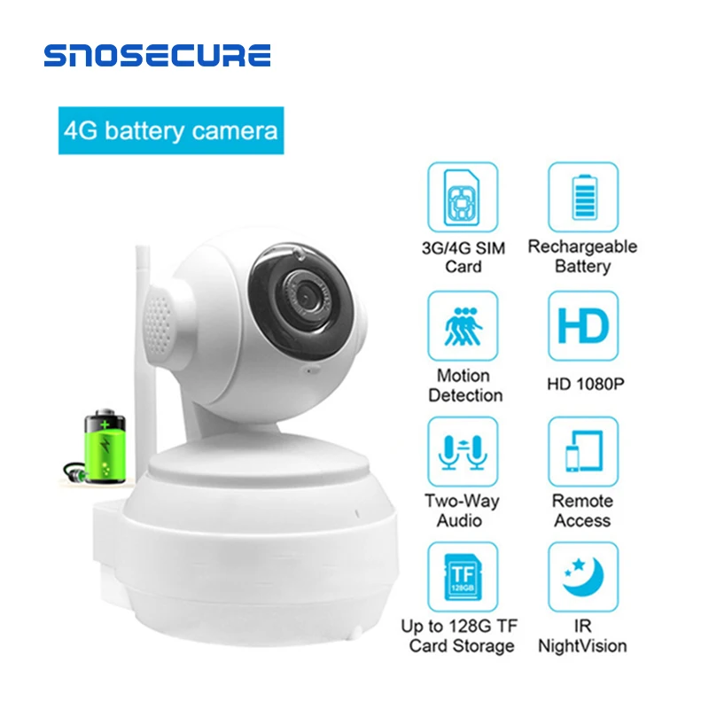 SNOSECURE HD1080P 3G 4G SIM карта Wi Fi беспроводная домашняя камера видеонаблюдения GSM