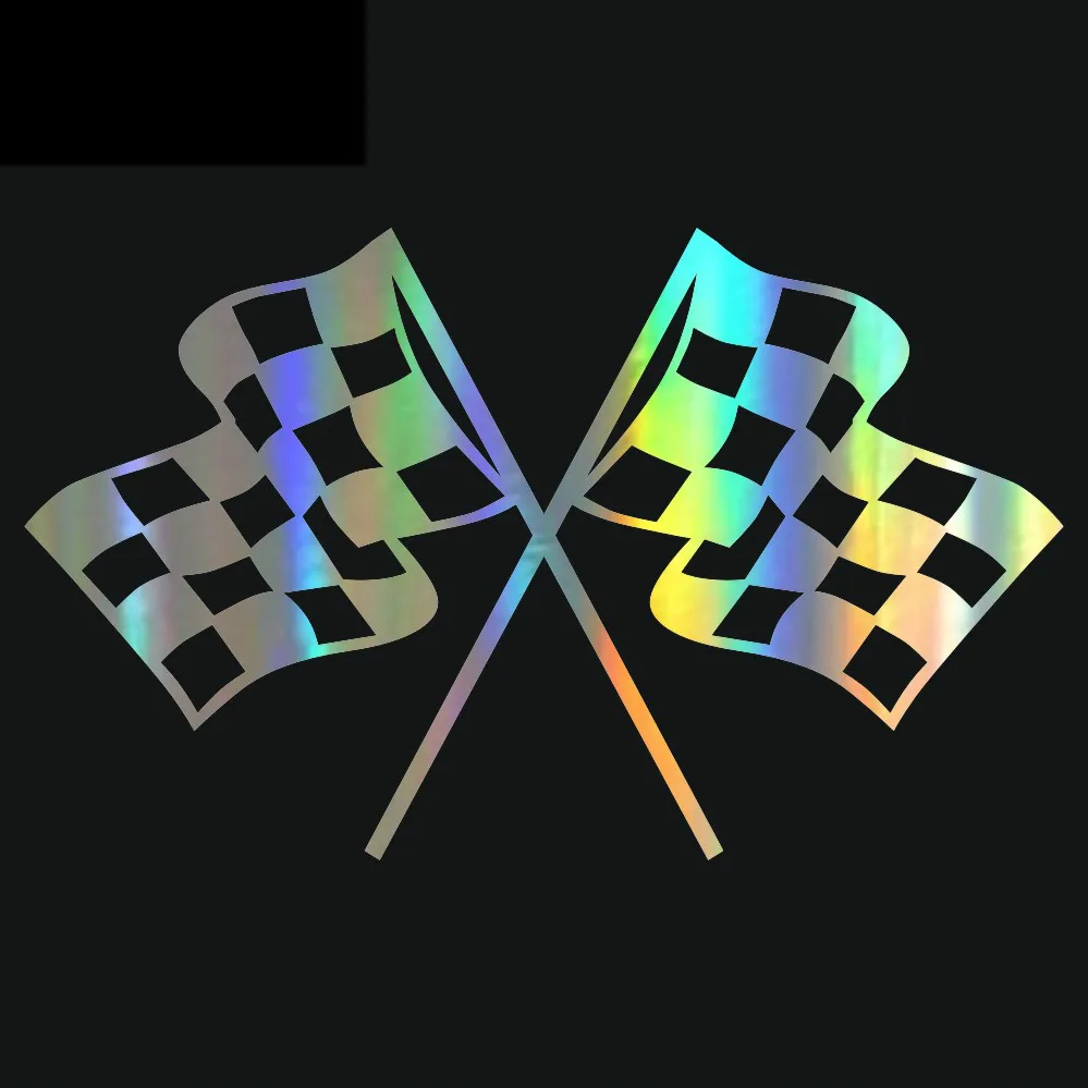 

Классический Клетчатый флаг, наклейка на гоночный автомобиль, наклейка на бампер автомобиля s и наклейки, украшение для стайлинга автомобил...