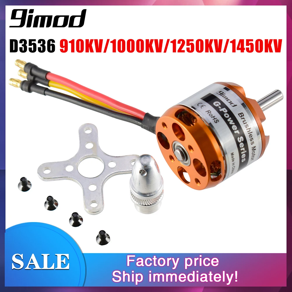 9imod D3536 910KV / 1000KV 1250KV 1450KV 5 0mm бесщеточный мотор с внешним ротором 2-4S для мини