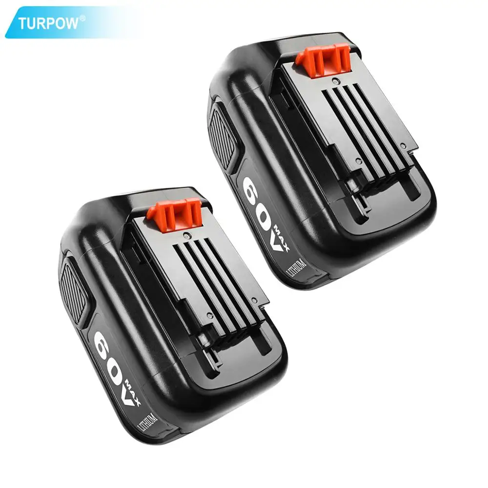 Аккумулятор Turpow Power tools для Black & Decker LBX2560 60V MAX 6000mAh, замена Li-Ion (2 шт.), новый LX10.
