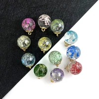 5pcspack glass ball dried flower pendant glass jar glass bead ornaments diy jewelry making necklace bracelet earring size 16mm