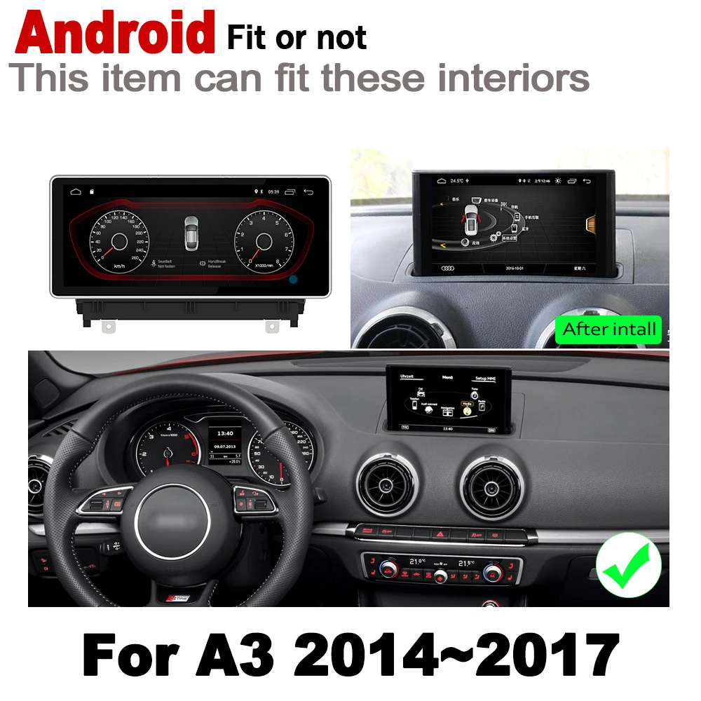 10 25 &quotHD экран стерео Android 7 0 up Автомобильный GPS навигатор карта для Audi A3 8V 2014 ~ 2017 MMI