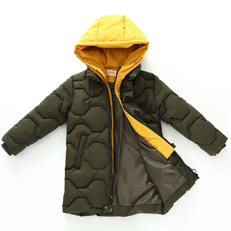Winter Jacket Boy New Boy Clothes Warm Winter Down Cotton Jacket Hooded Coat Teen Thicken Outerwear Kids Parka