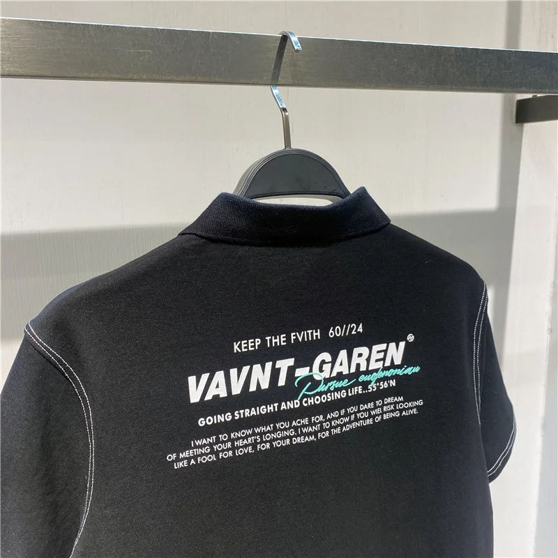 

Men's summer 21 Business polo shirt black open line polo shirt men's fashion short sleeve gc124730c