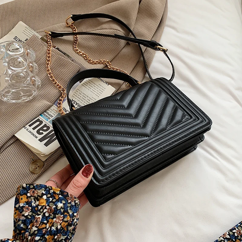 Винтажная маленькая сумка через плечо из искусственной кожи на цепочке для