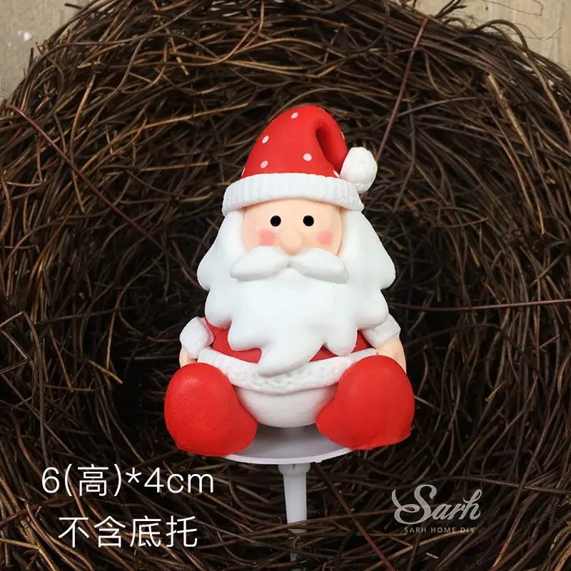 Sitting Santa Claus Санта-Клаус, лось, снеговик, рождественские топперы для торта, дерево, олень, обувь, украшения на год, вечерние принадлежности для выпечки, подарки для детей - Цвет: Sitting Santa Claus