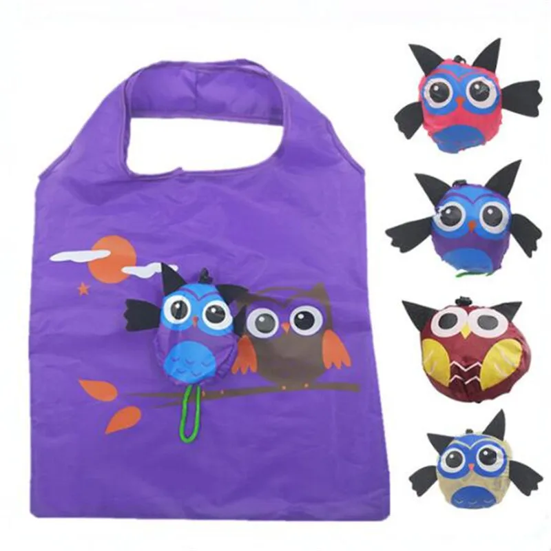 

Cute Animal Owl Shape Foldable Shopping Bag Reusable Tote Bag Portable Travel Shoulder Bag Folding Storage Bags Home Organizator