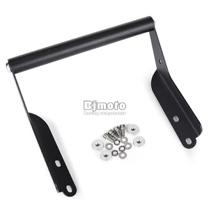 bjmoto aluminum black motorcycle parts mobile phone gps plate bracket supporter holder bar for kawasaki versys1000 2019 2020 free global shipping
