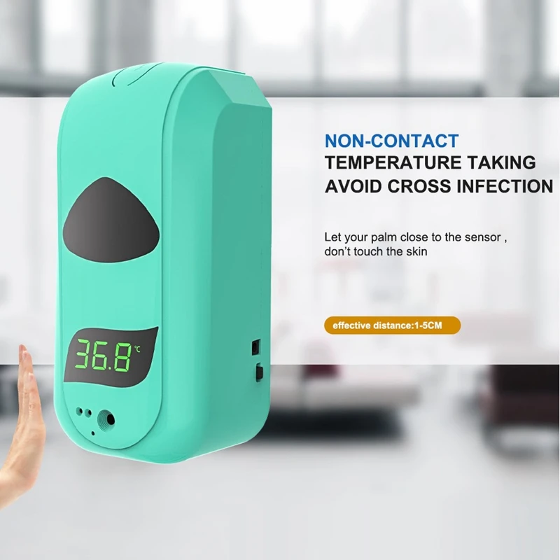 

Hot Automatic Wall-Mounted Infrared Sensor Temperature Measurement Soap Dispenser with Alarm, Use in Hotel, Offices, Schools