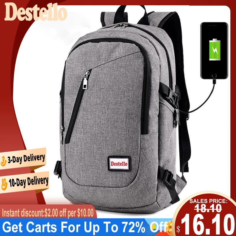 Модный мужской рюкзак для ноутбука с usb зарядкой рюкзаки компьютера повседневные