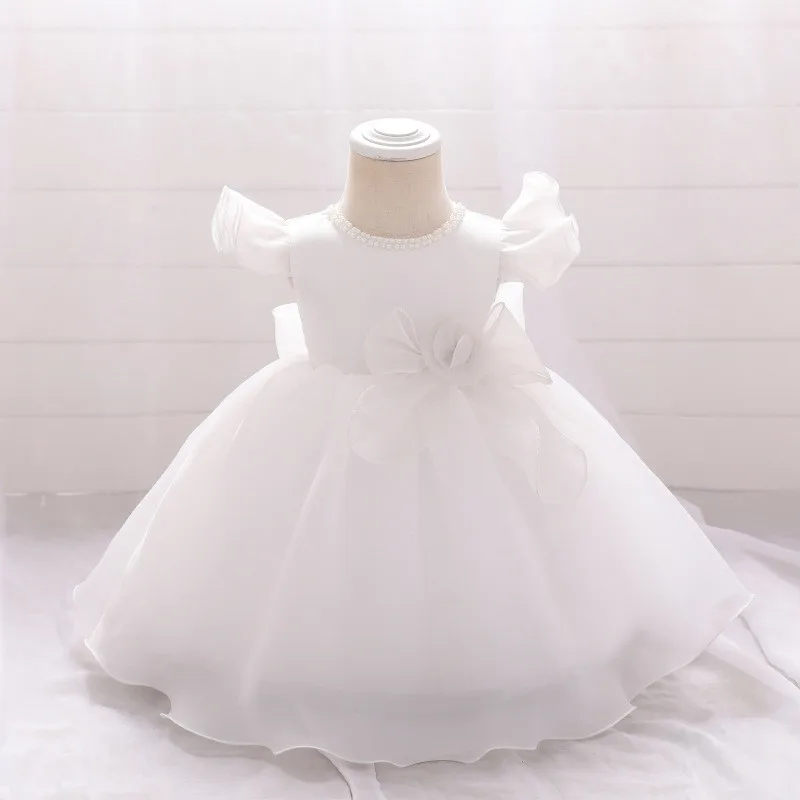 

Baby Girls Baptism Dress Flower Bowknot Princess Birthday Toddler Christening Clothes Lace Tutu Kids Dresses for Girl 0 12 24M