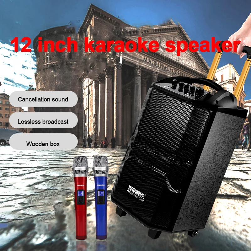 Уличный портативный сабвуфер 8 дюймов Bluetooth колонка с колесами большая