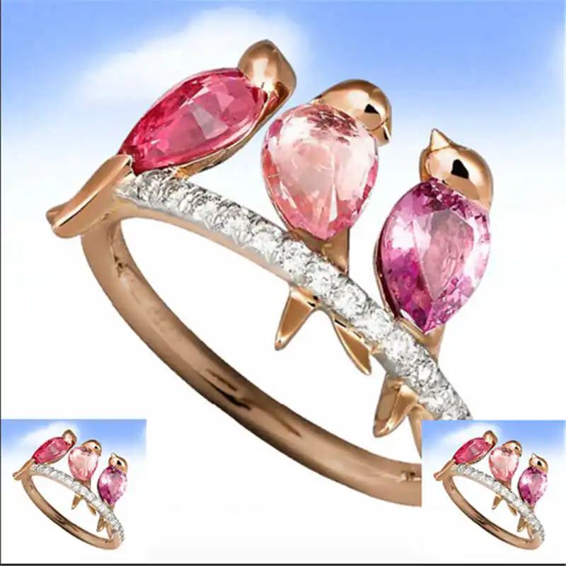 

Trendy Animal Pink Lovely Birds Ring Women/Girls Temperament Simple Ring