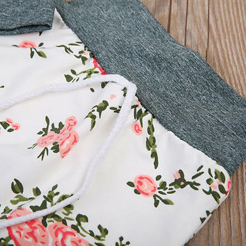 Baby Girls Hoodie Tops Girl Floral Pants Toddler Leggings Clothes Kids Outfit Set