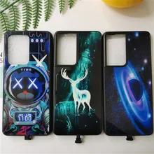 LED Light Flash Luminous Case For Samsung Galaxy S21 Ultra A70 S20 FE A51 A71 S20 Plus Note20 Ultra A70 A50 Tempered Glass Cover