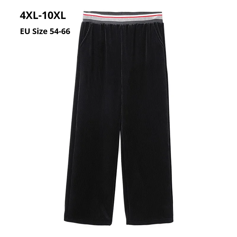 

Plus Size 10XL 8XL 6XL Autumn Winter High Waist Corduroy Pants Femme Wide Leg Black Pants Long Velvet Trousers Pantalones Mujer