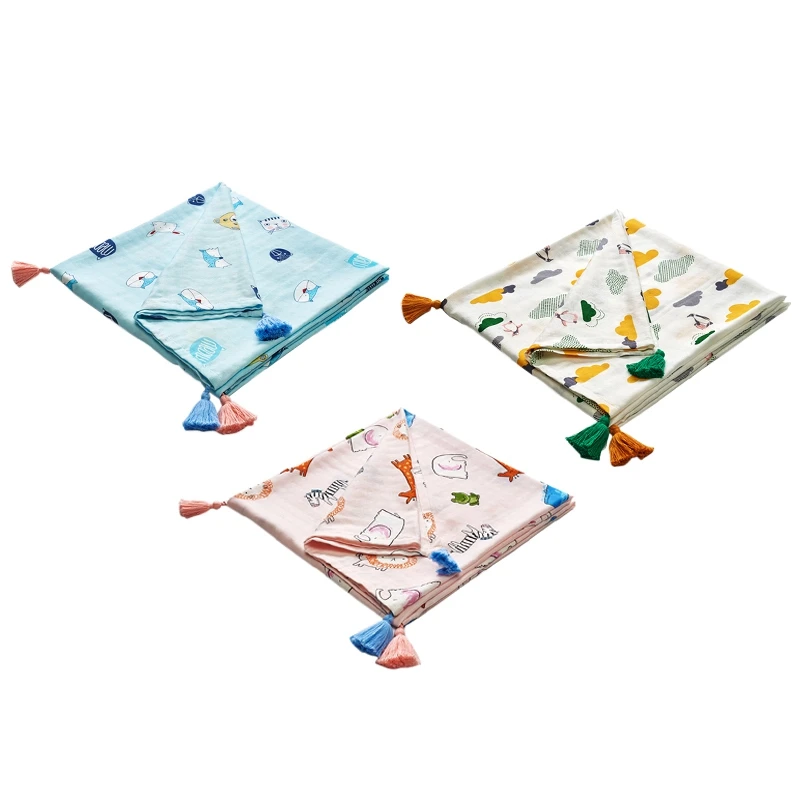 

INSULAR Double Layer Blanket Gauze Summer Bamboo Cotton Baby Swaddle Blankets Newborn Baby Muslin Towel