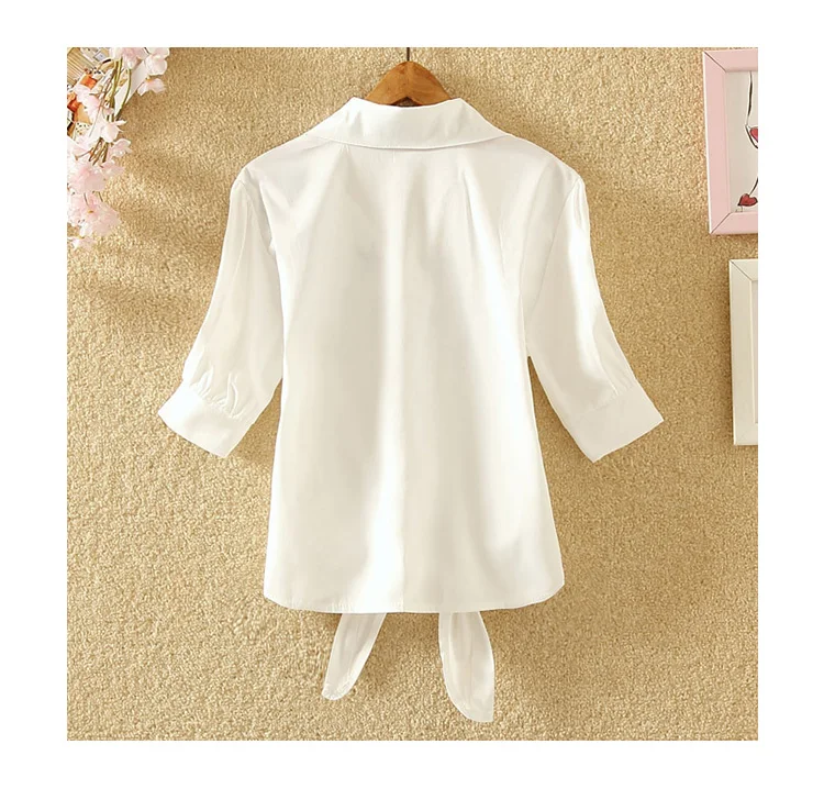 

New Style Short-sleeved Blouse Striped Top Lapel Slim Comfortable Fashion Blouses Casual Summer Korean Women's Shirt