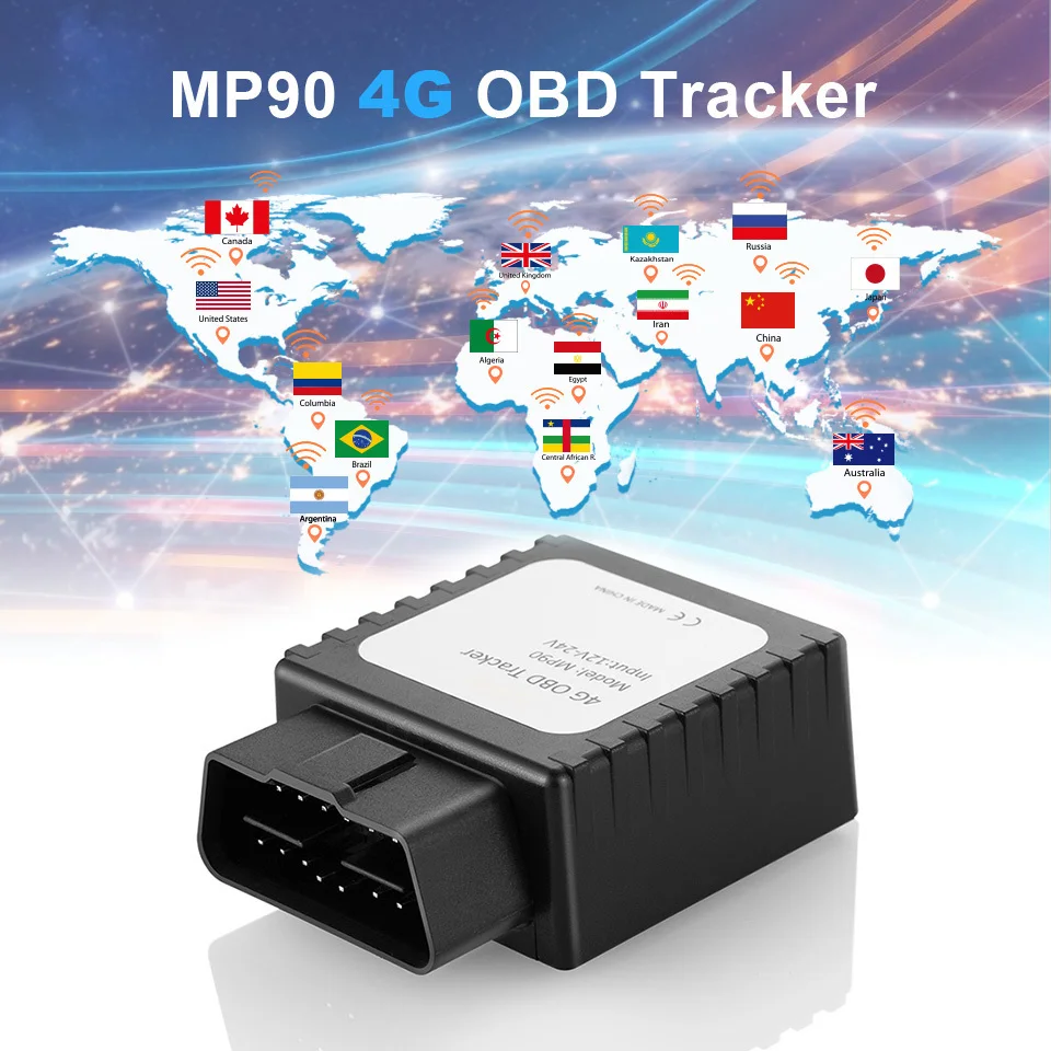 

4G GPS Tracker Car Mini GPS Locator OBD II Plug Connector 12-24V Connector Vehicle Real Time Tracking Voice Monitor GPS Tracker