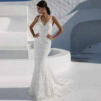 summer dress for women 2022 luxury lace v neck sleeveless white prom wedding dress backless bridesmaid dresses vestidos 4xl