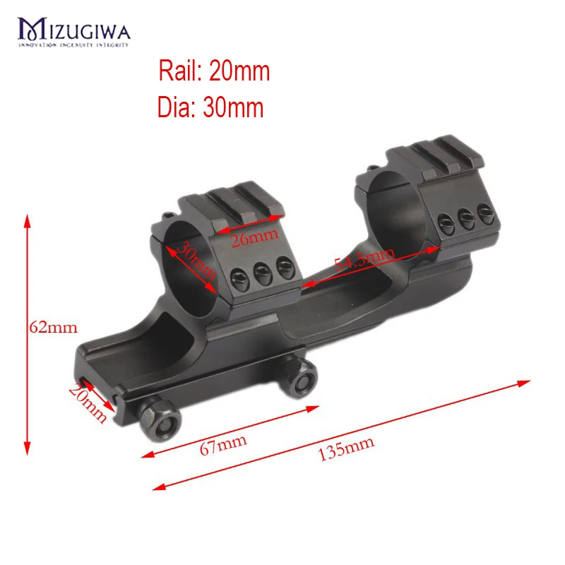 Rail20mm Ring30mm MIZUGIWA Тактический цельный плоский Топ 30 мм двойное кольцо выше профиля прицела 20 мм рис Рельс Пикатинни для пневматической винтовки - Цвет: Rail20mm Ring30mm