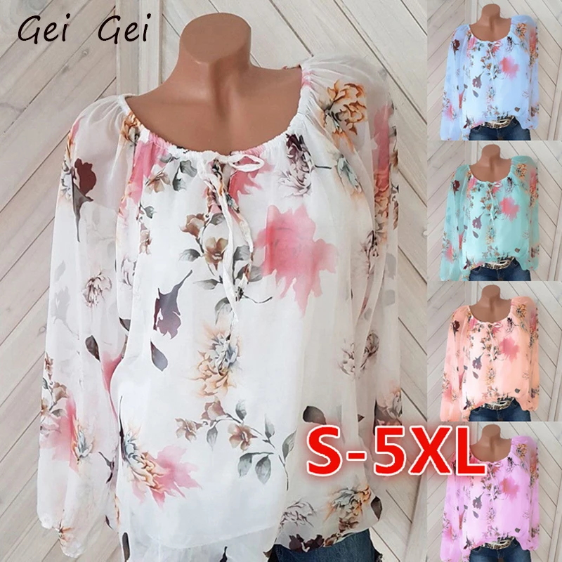 Женская летняя шифоновая рубашка с коротким рукавом и цветочным принтом