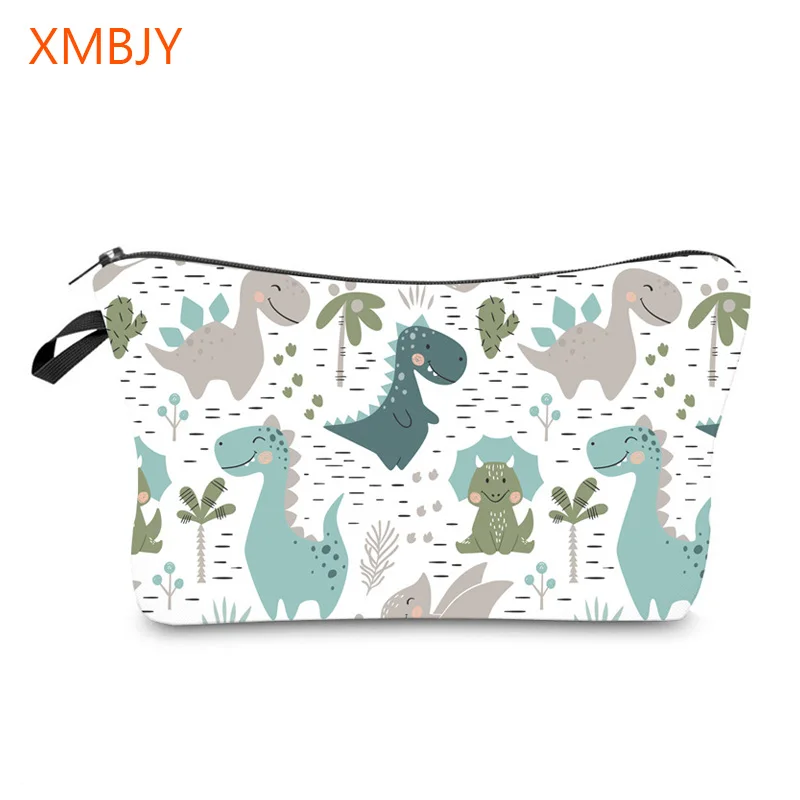 Косметички с принтом динозавра милый Органайзер в виде сердца кактуса для женщин