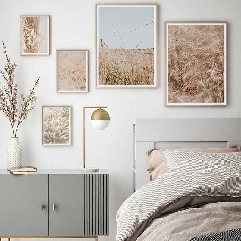 

Natural Plant Wheat Dandelion Reed Flower Wall Art Canvas Painting Nordic Poster Print Wall Pictures for Living Room Decor