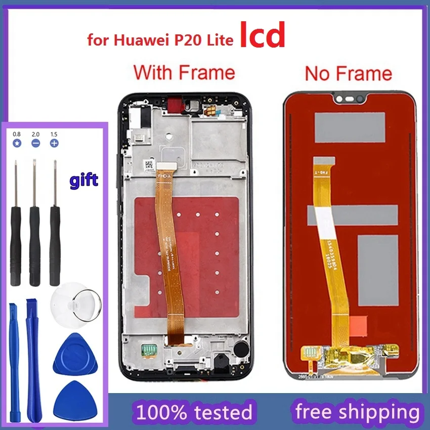 Оригинальный ЖК дисплей 2280*1080 с рамкой для HUAWEI P20 Lite экран ANE LX1|Экраны мобильных