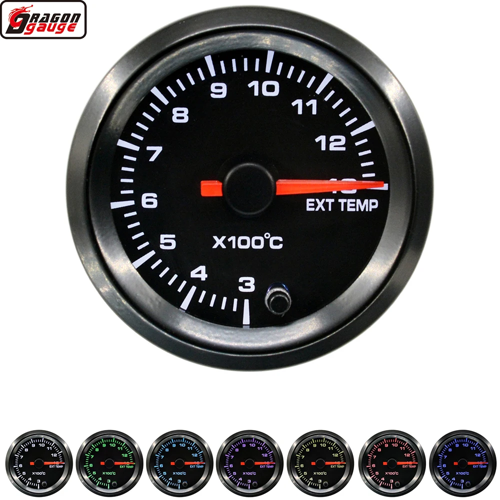 

Dragon 2" 52mm High Speed Stepper Motor 7 Colors LED Backlight Auto Car Exhaust Gas Temp EGT Gauge Meter Free Shipping