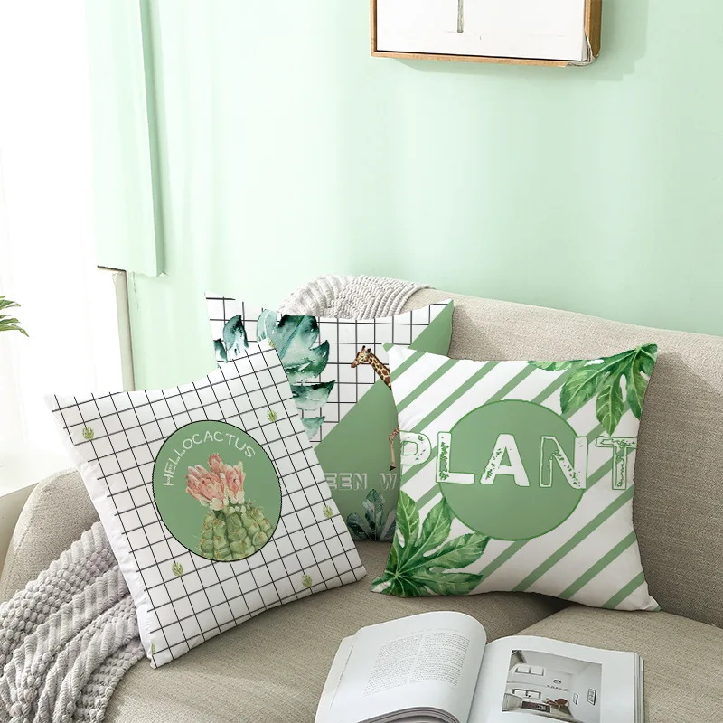 

Printed Cushion Covers 45*45 Pillowcase Cushions Sofa Polyester Pillowcover Pillow Cover cuscini decorativi pillows decor home